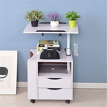 Comodino Funzionale Girevole Regolabile Comodino Comodino in Legno con cassetti Ruote Scaffale Aperto 3 Colori Arredamento Moderno (Colore : Bianca, Dimensione : 40 * 50 * 70cm)