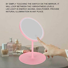 Specchio cosmetico, specchio per trucco da tavolo con ricarica USB con luce a LED e base di archiviazione per tavolo, bagno, viaggio
