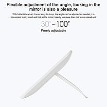 Dewanxin - Specchio cosmetico a LED, con Luce, Schermo Touch, USB Ricaricabile, Angolo Regolabile, per Bagno e toeletta, Bianco