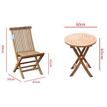 CGBF-Garden Bistro Set 3 Pezzi,Mobili da Balcone Pieghevoli per Esterni in Teak Set Tavolo e Sedie