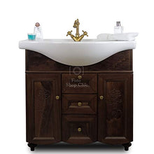 Shop Chic Mobile Bagno 85 cm Arte povera Completo con Specchio e intarsi