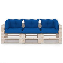 vidaXL Divano da Giardino Pallet 3 Posti con Cuscini in Legno di Pino