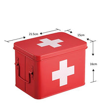 Cassetta Pronto Soccorso | Kit Pronto Soccorso in Metallo con 4 Scomparti a Doppio Livello Per La Conservazione | Valigetta Pronto Soccorso | 21,5 x 15 x 16 cm | HARIMA