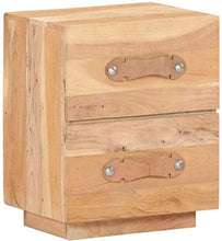 HappyL Comodino Letto Armadio con 2 cassetti 40x30x50 Cm Solido Legno di Recupero