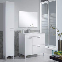 13Casa KONCEPT, Mobile da Bagno a due ante, Melamina, Bianco lucido, 30x25x182 cm