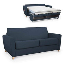 Deco In Paris - Divano convertibile scandinavo a 3 posti in tessuto denim con apertura Express Tobias