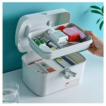Scatola per Medicinali Household Medicina Box, Double-Layer di sicurezza medica, Multi-Function Storage Box, 9,0 pollici, Strumenti infermeria, portatile, Grigio Contenitore per Medicinali