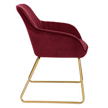 WOLTU BH246bd-6 Poltrone Moderne Imbottite Sedie da Pranzo con Braccioli in Velluto 6 Pezzi Bordeaux