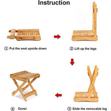 Baalaa, sgabello pieghevole in bambù, per doccia, rasatura e poggiapiedi, completamente assemblato, in legno, per adulti e bambini