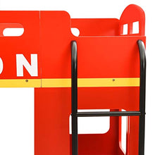 BIGTO - Struttura letto a castello in MDF per letto autobus, per camera da letto, colore: rosso, 90 x 200 cm