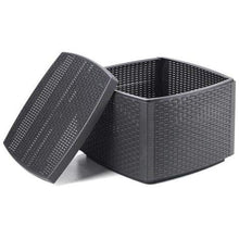 TOMAINO Salotto da Giardino in plastica Simil Rattan 2 poltrone e 1 tavolino