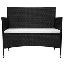 vidaXL Panchina da Giardino in Polirattan Nero 106x60x84 cm