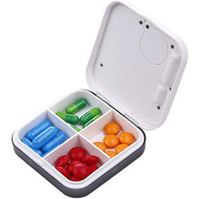 YDong Scatola per Pillole, Scatola per Pillole con Allarme Sigillato Intelligente un 4 Compartimenti, Distributore Elettronico di Promemoria per Timer Pillola Portatile