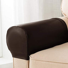 Yiran Copribraccioli per poltrona, 2 pezzi, ultra spessi e morbidi, in pelle PU, elasticizzata, per poltrone, divani, sedie, elastiche, impermeabili, per braccioli