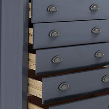 GOTOTOP Credenza Hill con 5 cassetti, armadio in legno, per camera da letto, soggiorno, cucina, 79 x 40 x 96,5 cm, colore: grigio e marrone miele