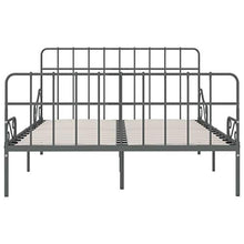 SKM Giroletto con Doghe Grigio in Metallo 160x200 cm