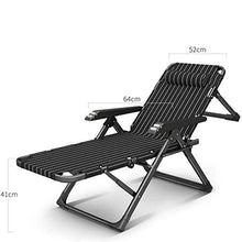 WZDD Sedia a Sdraio Pieghevole, Portatile Sedia Sdraio da Spiaggia Richiudibile, con Braccioli Sedie a Sdraio Zero Gravity - (Nero)