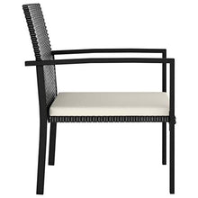 FAMIROSA Set da Pranzo da Giardino 3 pz in Polyrattan Nero-5705