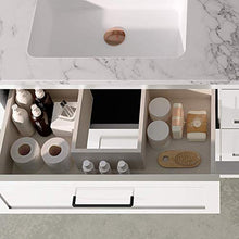 Randalsa Mobili Olive | Bianco Opaco | Manico Nero | 100 X 88,5 X 45 cm + lavabo in Ceramica