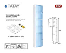 TATAY 4480000 Mobile da Bagno Verticale con 3 Porte plastica Blu Traslucido 22 x 10 x 90,5 cm