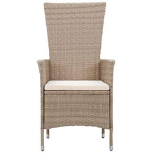 SKM Set da Pranzo da Giardino 9 pz con Cuscini in Polyrattan Beige-6048