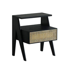 Moda Comodini casa Moderna Semplice Classico Originale Design Camera da Letto Rattan Cera Bianca Legno Bagagli a Doppio Strato (Color : S1)