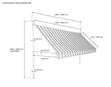 paramondo Tenda da Sole per Balcone Jam, 1,95 x 1,50 m, Telaio Bianco, Tessuto a Tinta Unita, Crema