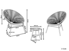 Beliani Set da Esterno Tavolino e 2 Sedie Bianco Rattan Sintetico Moderno Acapulco