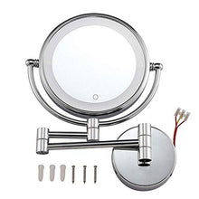 Specchio famiglia di modo parete specchio dello specchio del LED 5 ingrandimenti + 8 pollici touch screen rotonda specchio for il trucco 360 gradi;Rotating pieghevole espandibile nascosto Bathroom van