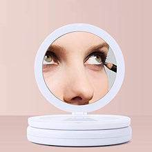 AJH Specchio ingranditore Pieghevole Specchio di Bellezza Portatile con Specchio a Doppia Faccia Lampada a LED Specchio cosmetico