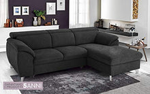 Dafnedesign.Com - Divano Letto angolare 3 posti Letto con penisola a Destra - Nero - Materiale: Tessuto - cm. 269 x 175 x 94h