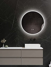ApeJoy rotondo 60 cm specchio da bagno a LED, specchio antinebbia da bagno con illuminazione, interruttore tocco, bianco luce fredda, risparmio energetico (tondo 60 cm antiappannamento) AJ01s