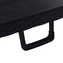 SKM Tavolo da Giardino Pieghevole Nero 180x75x72 cm in Rattan HDPE