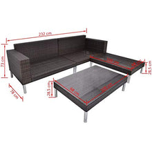 FAMIROSA Set Divani da Giardino 4 pz con Cuscini in Polyrattan Marrone-2943