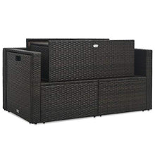 SKM Set Divani da Giardino 6 pz con Cuscini in Polyrattan Marrone (47.95kg)