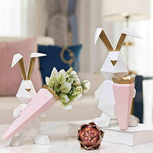 qazxsw - Armadietto per vino, in resina, per casa, origami, studi e studi, rosa, Origami rabbit
