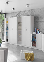 EGLEMTEK Bushwick Armadio Armadietto Multiuso A Colonna con 1 Anta e 4 Ripiani Ingresso Camera da Letto 180 x 37 x 37 cm Colore Bianco
