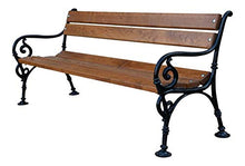 GardeTech Panca da Giardino con Schienale | 150 cm di Lunghezza | Realizzato in Legno massello e ghisa massello Laccato | Ontano | Wien 2