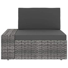 vidaXL Divano ad Angolo Modulare Bracciolo Destro Polyrattan Grigio
