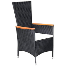 SKM Set da Pranzo da Giardino 7 pz in Polyrattan e Acacia Nero (70.5kg)