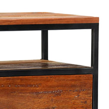 vidaXL Comodino Tavolino da Notte Solido Robusto Resistente Pratico Comodo Utile Armadietto Ampio 40x30x50 cm in Legno Massello di Recupero e Acciaio