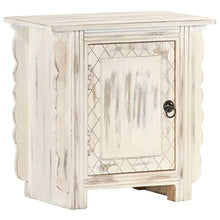 vidaXL Comodino Bianco 50x30x50 cm in Legno Massello di Mango