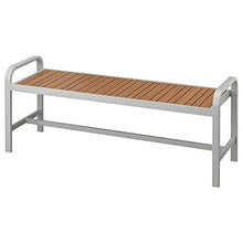 SJÄLLAND panchina, esterno 136x42x52 cm grigio chiaro/marrone chiaro