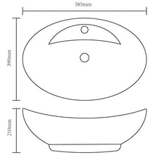 SENLUOWX - Lavabo in ceramica ovale con troppo pieno