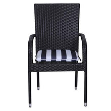 miozzi Set 6 Cuscini per Sedia Sfoderabili 100% Poliestere Bianco e Blu 42x42x5 cm