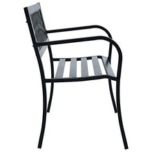 Tidyard Panchina da Giardino 125 cm Nera in Acciaio