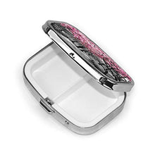 Scatola quadrata per pillole e medicinali in Central Park Cherry Bloom Trees Forest Spring Spring Spring Fashion Organizer per pillole da viaggio per integratori di vitamine