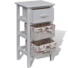 FAMIROSA Armadio con 1 Cassetto e 2 Cestini Bianco in Legno di Paulownia