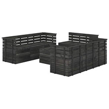 vidaXL Set Divani da Giardino su Pallet 9 pz Legno Pino Grigio Scuro