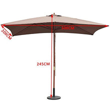Outsunny - Ombrellone in Legno Ombrello Parasole da Esterno da Giardino 2x3m Marrone